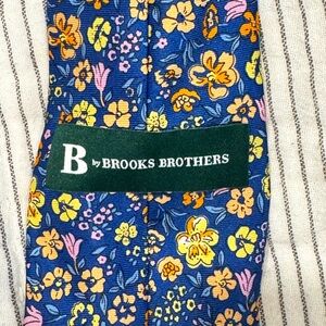 Brooks Brothers Floral Tie - Blue and Yellow